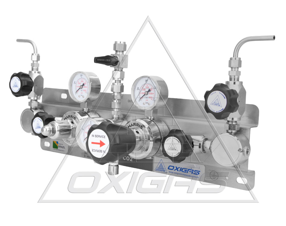 Central Manifold 1+1 Gases Troca Semi-Automática Com Purga Do Gás - Imagem 2