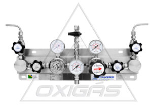 Central Manifold 1+1 Gases Troca Semi-Automática Com Purga Do Gás