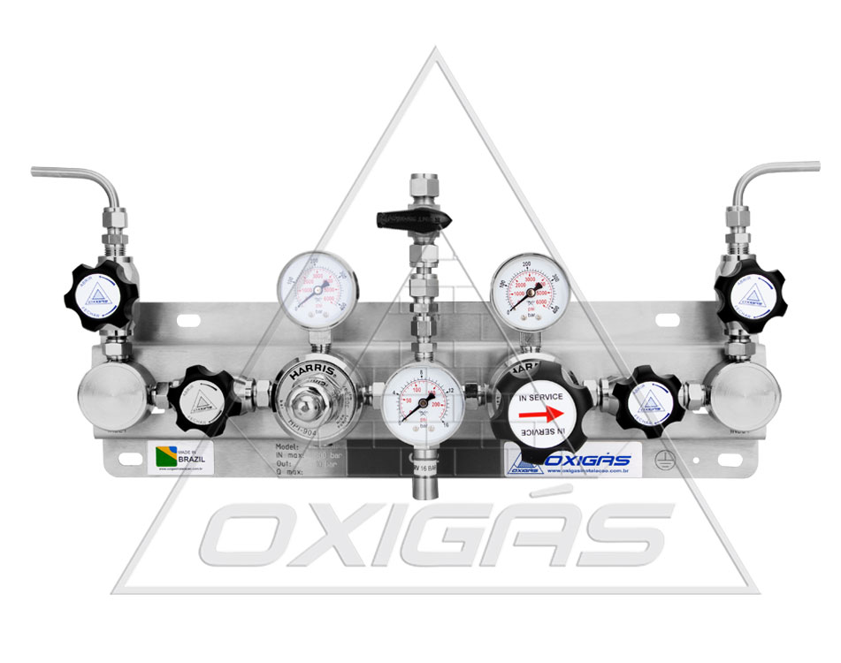 Central Manifold 1+1 Gases Troca Semi-Automática Com Purga Do Gás