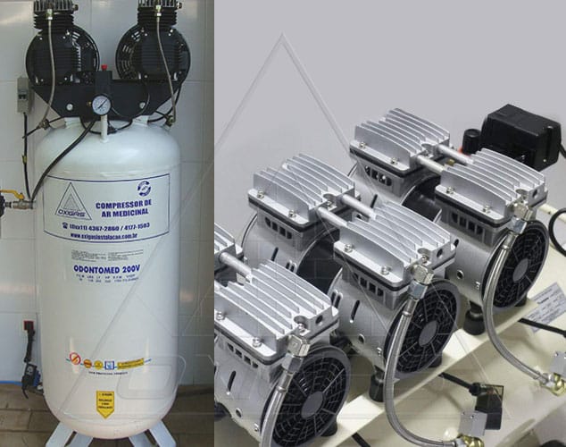 Compressor de Ar Medicinal e Acessório para Tratamento do Ar